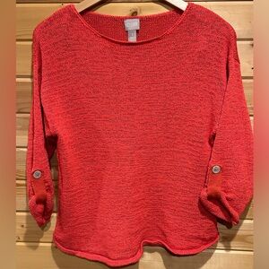 Chico’s 3/4 Sleeve Length Scoop Neck Sweater Womens Medium